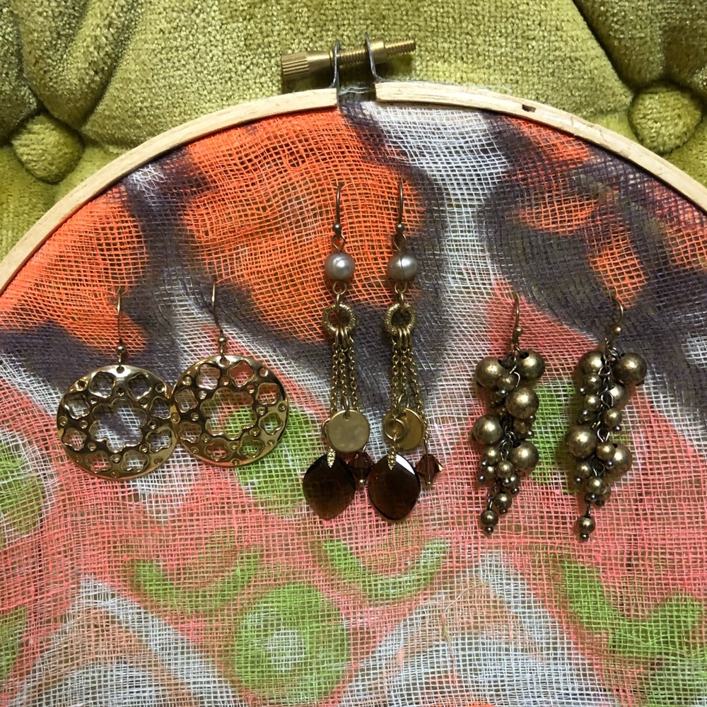 Triple Gold Earring Set